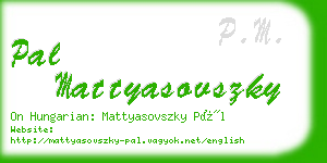 pal mattyasovszky business card